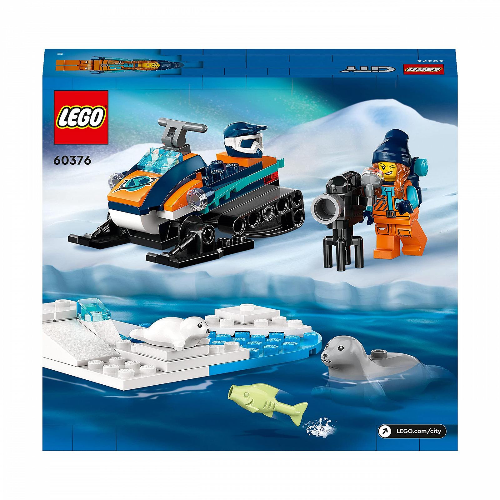 Конструктор LEGO City 60376 Arctic Snowmobile с 3 фигурами животных и минифигуркой исследователя для детей от 5 лет, фото №8