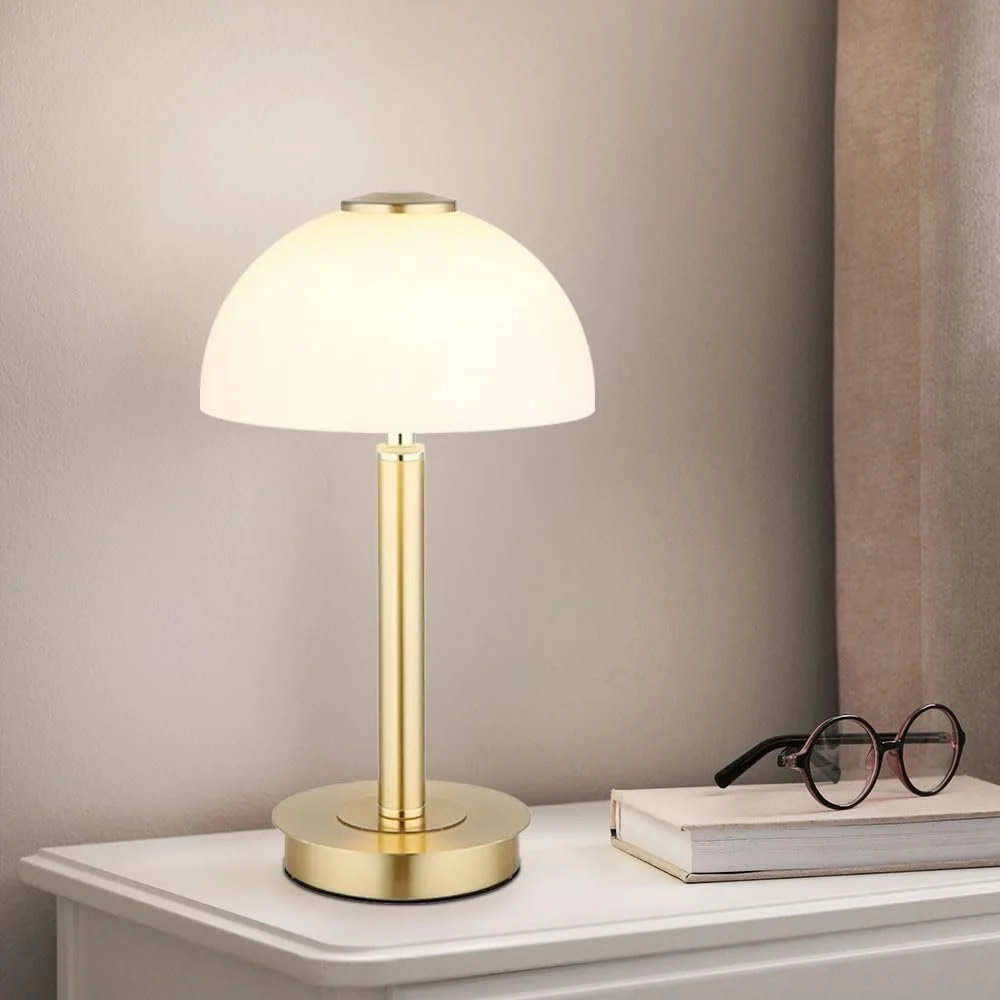 Настольная лампа GLOBO LED Touch Сенсорная Диммер Латунь Стекло Опал 7 Вт 255 лм 18 x 31.5 см, фото №3