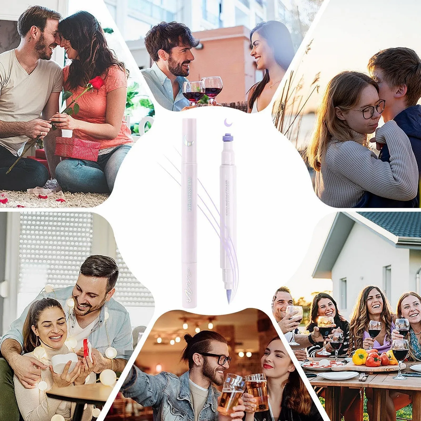 Підводка для очей двостороння з штампом, кольорова, водостійка, стійка, фото №7 Підводка для очей двостороння з штампом, кольорова, водостійка, стійка, фото №7