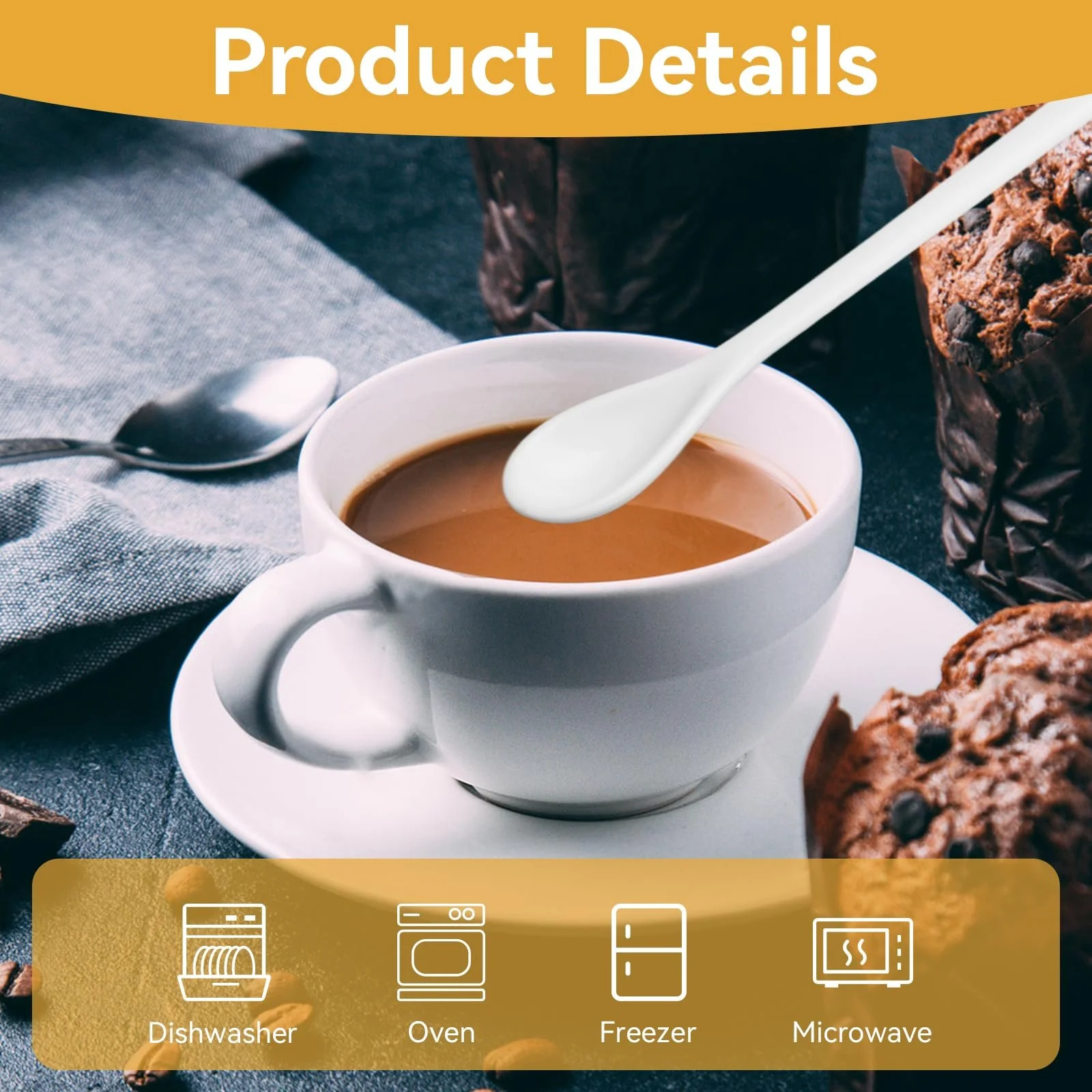 Набір з 12 порцелянових ложок для яєць, фото №4