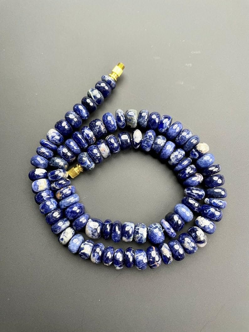 Бусины Содалит Натуральный рондель граненые 10 мм, нить длиной 46 см, камни для ожерелья и браслетов, фото №5