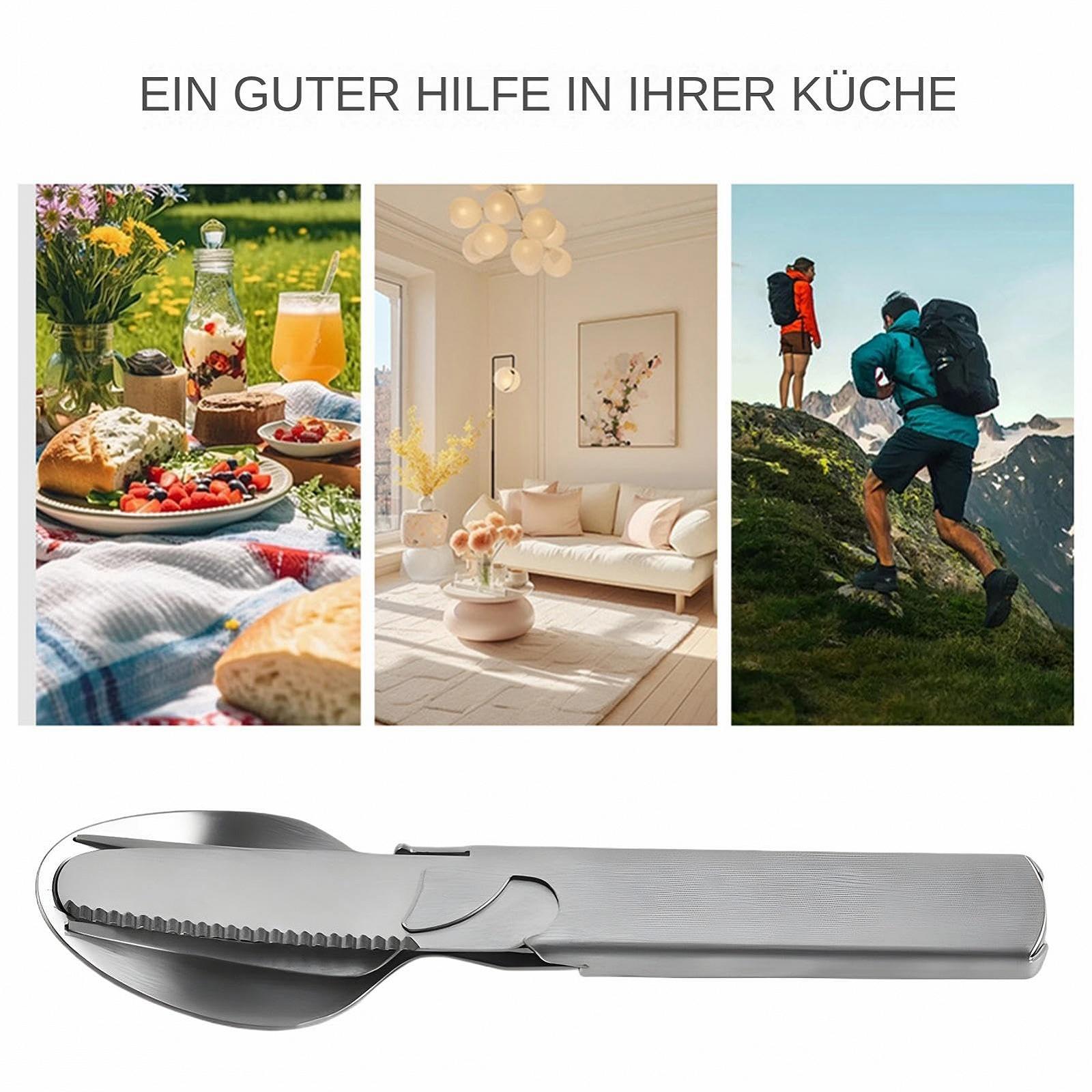 Набор столовых приборов Travel 4 предмета для путешествий из нержавеющей стали, фото №4