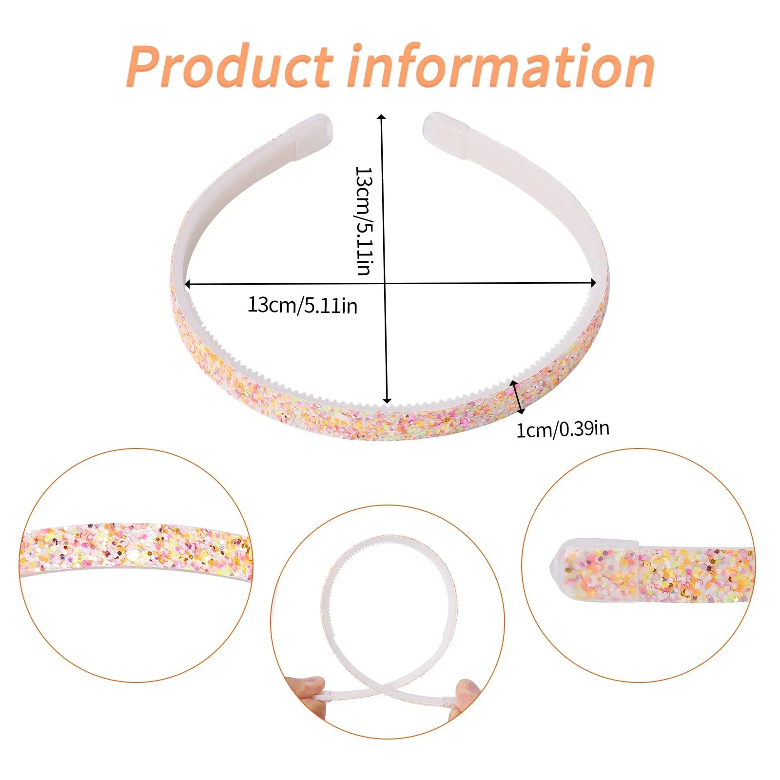 Набір блискучих обручів для волосся 6 шт., фото №2
