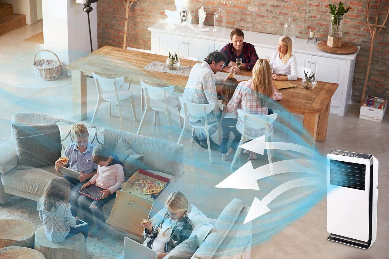 Випарювальний повітроохолоджувач Sichler Haushaltsgeräte LW 440 65 Вт Іонізатор Біло-чорний, фото №5