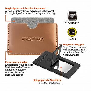 Точильный камень алмазный SHARPAL 113N карманный размер кредитной карты 325 Grit Coarse synthetic.ua - Фото 1