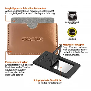 Точильний камінь алмазний SHARPAL 113N кишеньковий розмір кредитної картки 325 Grit Coarse synthetic.ua - Фото 1