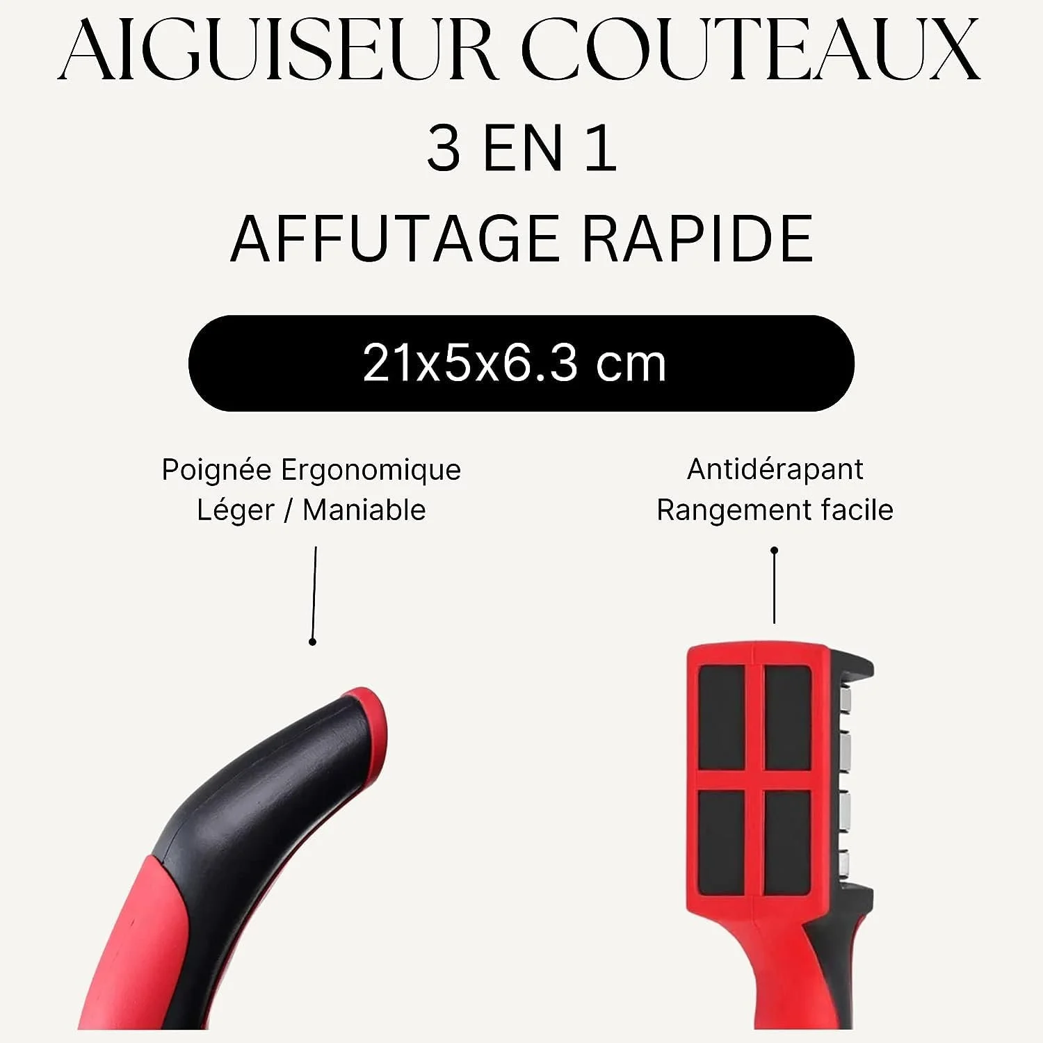 Ручне точило для ножів PARENCE Easy Sharp 3-фазне кераміка/карбід/алмаз Black/Chrome, фото №3