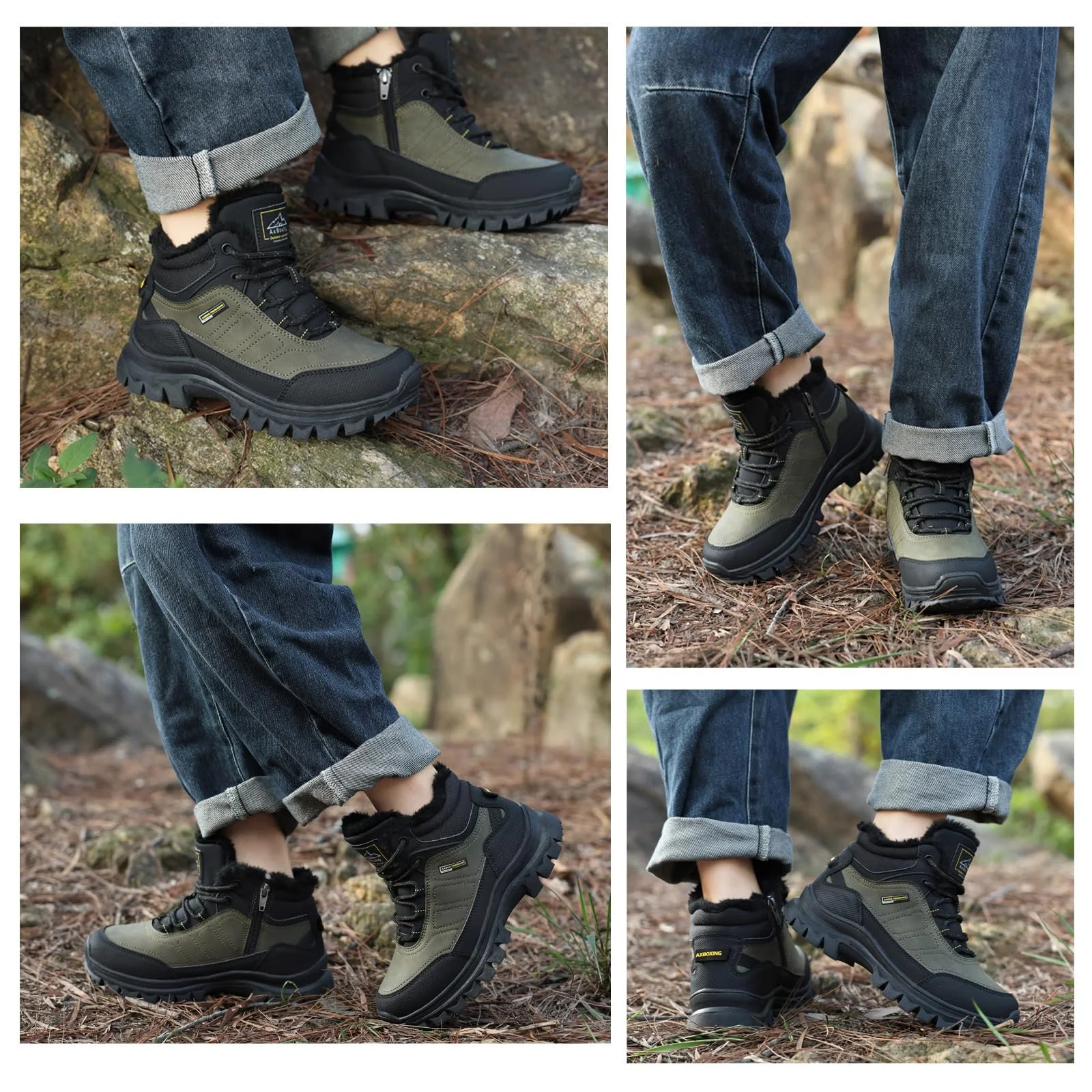 Черевики AX BOXING Зимові Черевики для хлопчиків, похідні Черевики, утеплені зимові черевики, дитячі теплі Черевики для трекінгу, нековзкі зимові Черевики для вулиці EU 34-40, фото №6