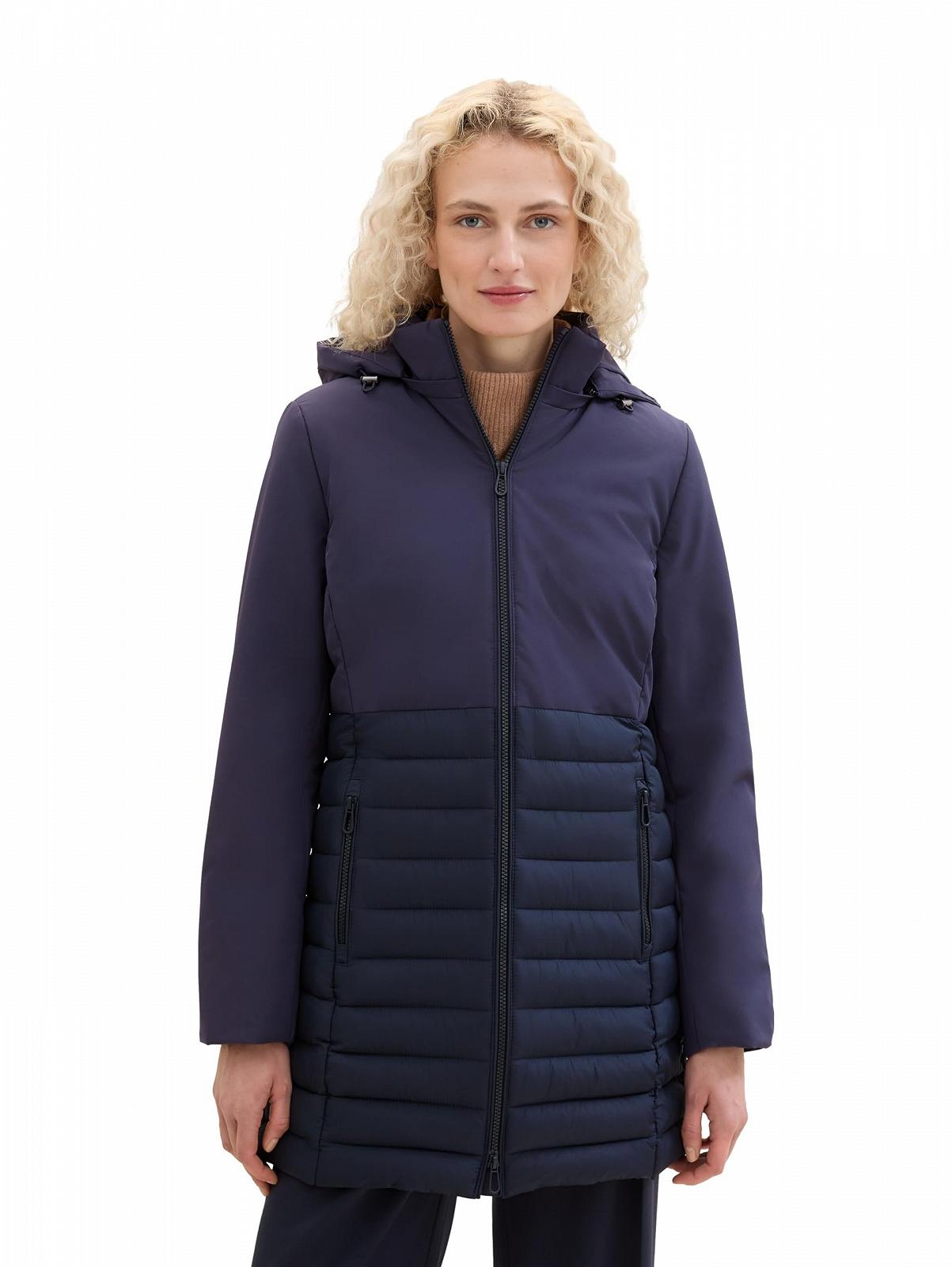 Женское пальто TOM TAILOR Hybrid Quilted с капюшоном, фото №1 Женское пальто TOM TAILOR Hybrid Quilted с капюшоном, фото №1