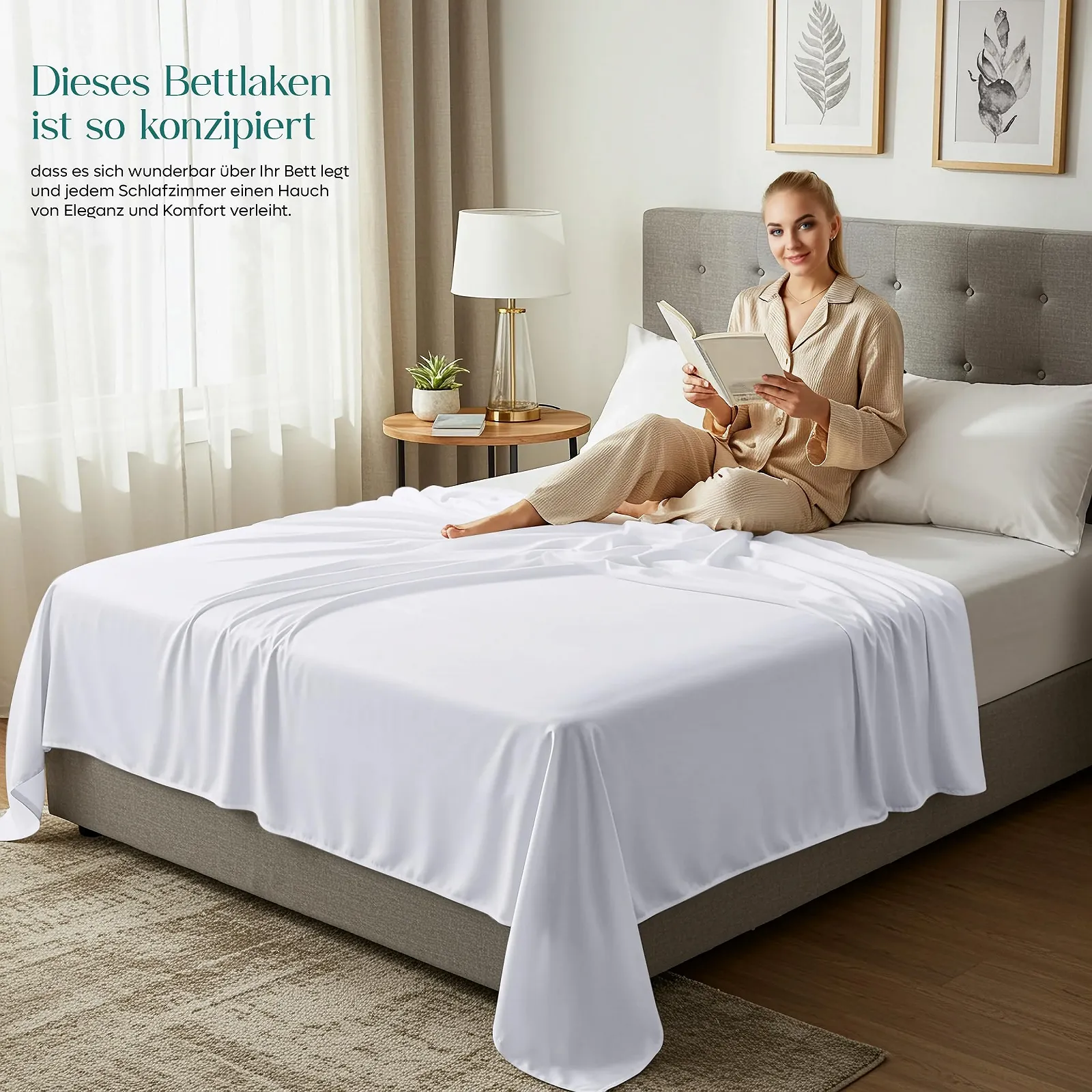 Простыня без резинки Utopia Bedding 225 x 255 см, 135 x 190 см, микрофибра, белый, фото №6
