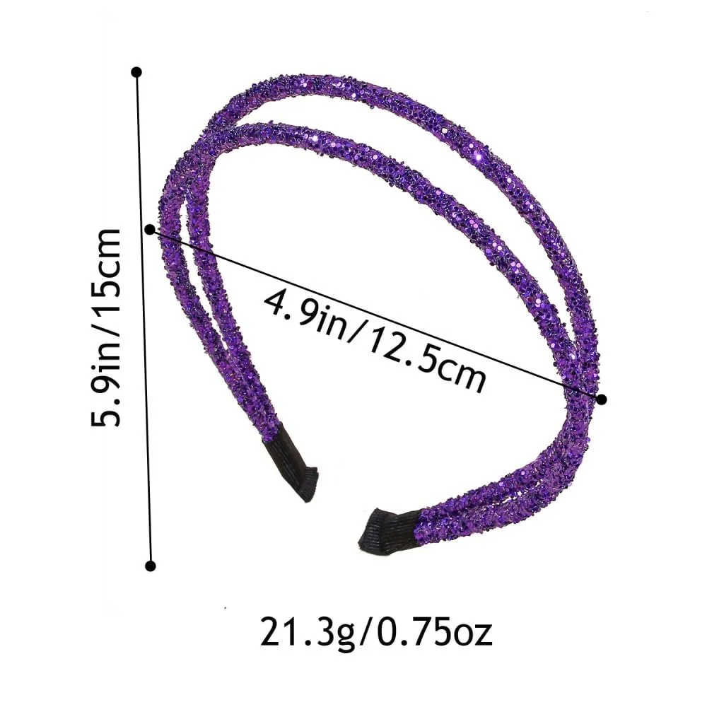 Обруч для волосся з двошаровими паєтками, фото №2