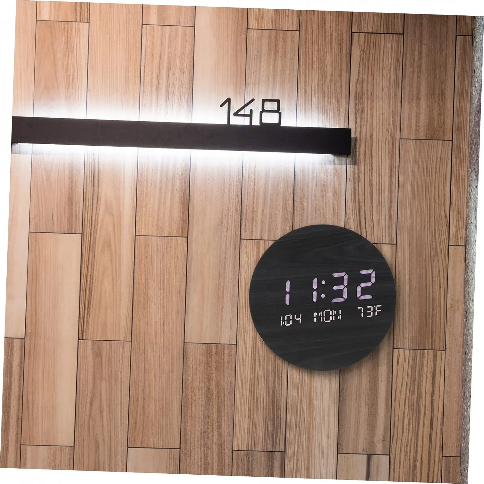 Годинник Настільний електронний світлодіодний PartyKindom Дерев'яний з дзеркалом Круглий, фото №6 Годинник Настільний електронний світлодіодний PartyKindom Дерев'яний з дзеркалом Круглий, фото №6