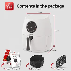 Мультипіч AirChef Pro 3.5 Л 1300 Вт з силіконовою вставкою Білий synthetic.ua - Фото 1