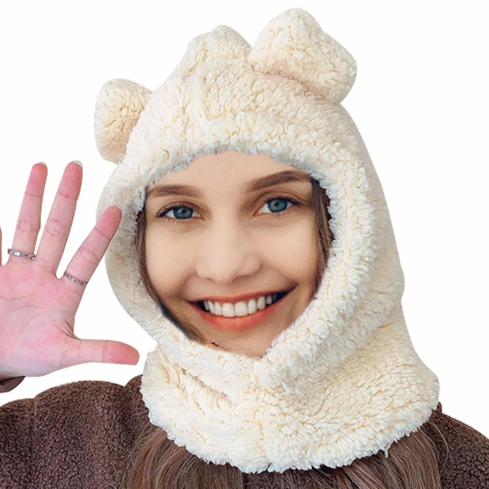 Зимняя шапка-ушанка Aferzov Зверушка Медведь, фото №4