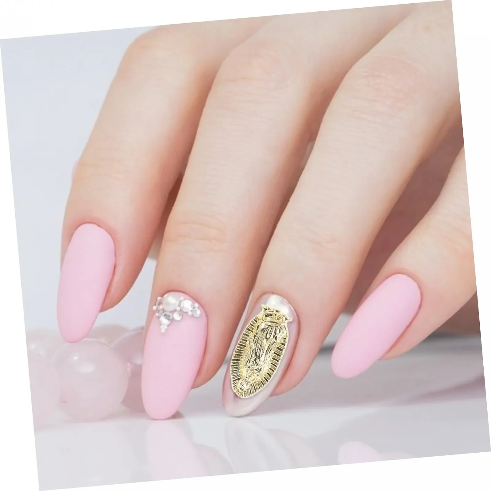 Прикраси для манікюру Метал Healvian Модні Діва Золотий, фото №5