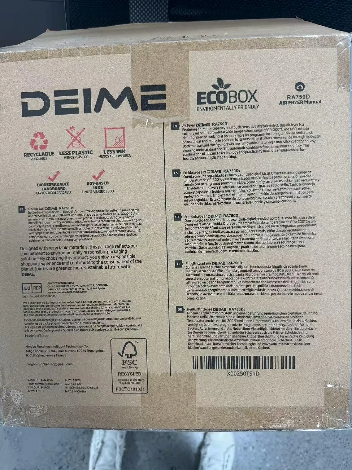 Мультипіч DEIME 7 L 1800 W 10 програм LCD-сенсор Black, фото №4 Мультипіч DEIME 7 L 1800 W 10 програм LCD-сенсор Black, фото №4