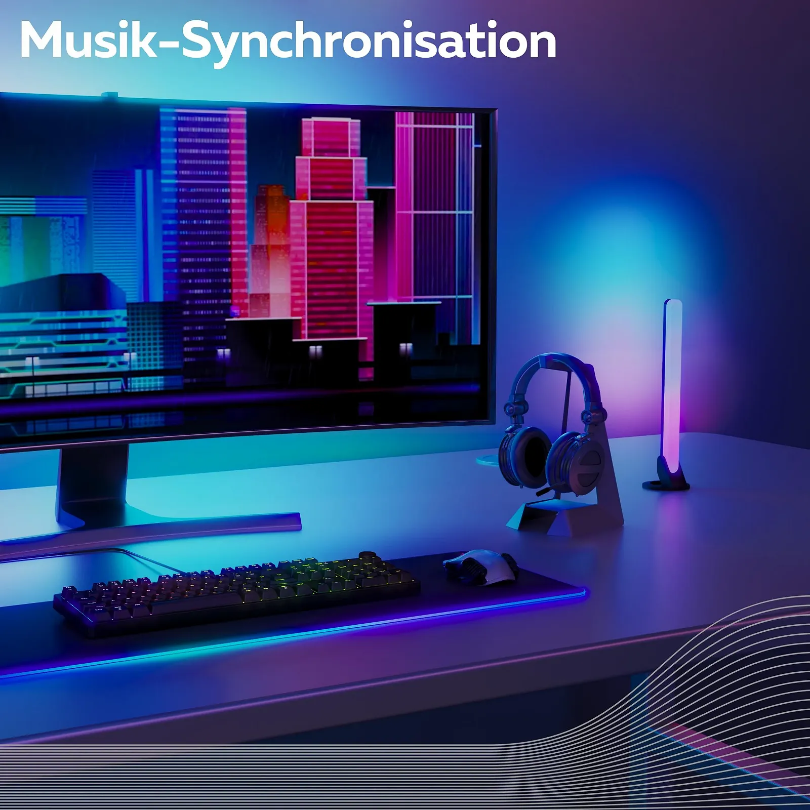 Світлодіодна панель для монітора CALEX Gaming LightBar RGBIC Razer Chroma Синхронізація з ПК, фото №8