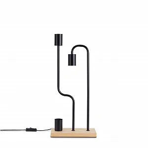 Настільна лампа Paco Home E27 Ретро Дерево Метал - Фото 1