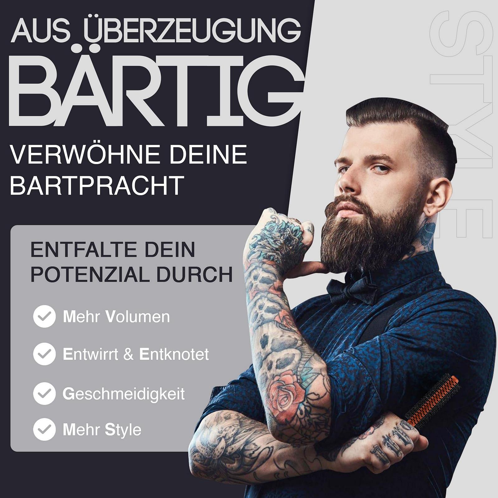 Щетка круглая The Beardy Bro для бороды для распутывания, выпрямления и сушки феном, большая 40 мм, фото №7