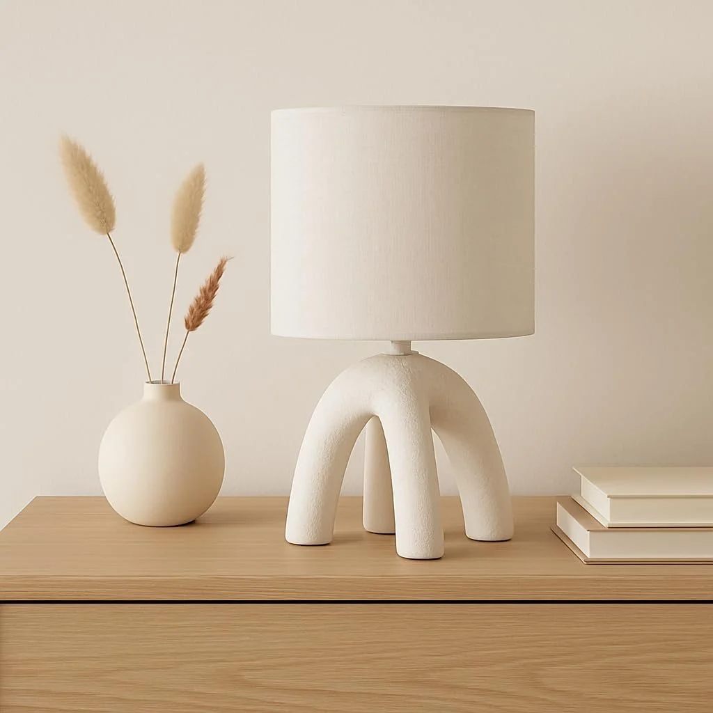 Настільна лампа Luxus Madrid Stripes H 32 x Діаметр 17 E14 Кераміка Сірий, фото №5