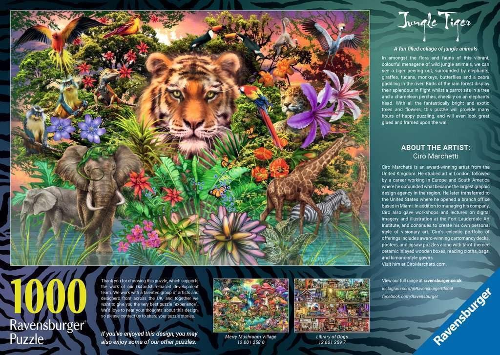 Пазл Ravensburger Jungle Tiger 1000 елементів 70 x 50 см від 14 років, фото №3