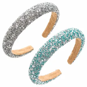 Набор из 2 обручей на голову с блестками и стразами. - Фото 1