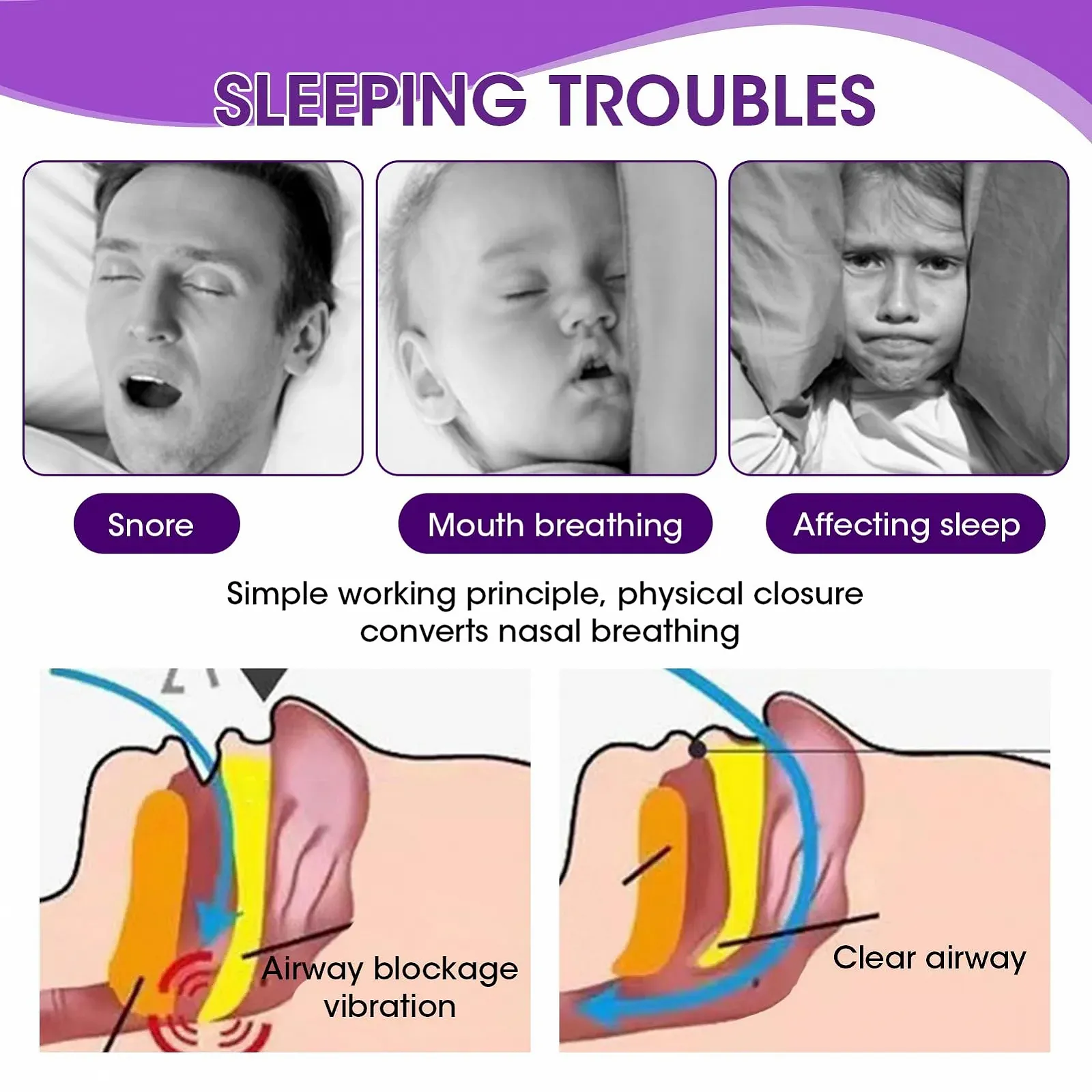 Пластыри для сна, 30 штук, O-образная лента для рта, улучшает дыхание носом и качество сна., фото №4