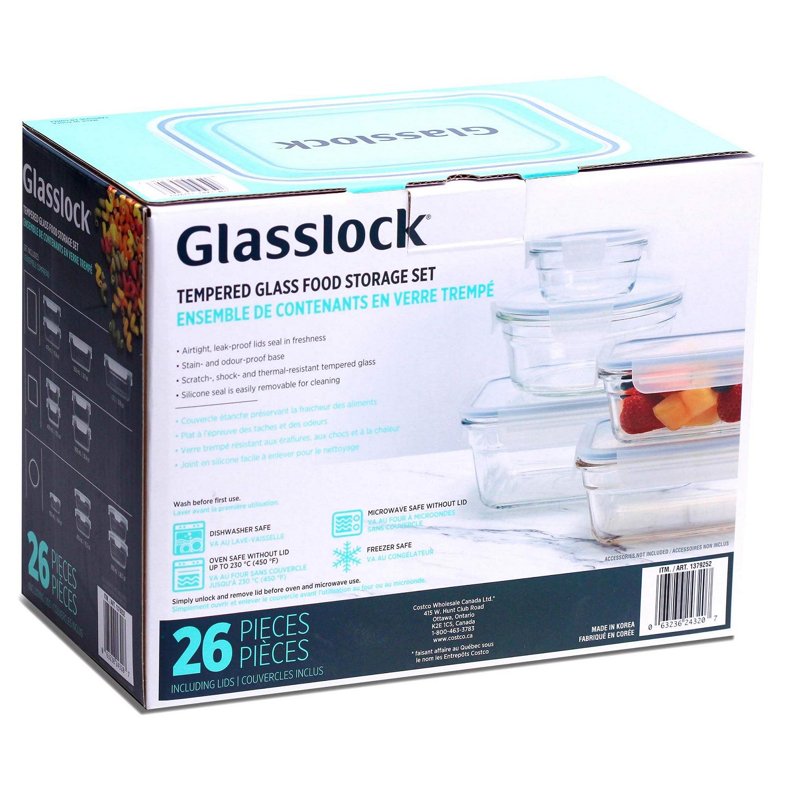 Набір скляних контейнерів Glasslock з 26 предметів для духовки та мікрохвильової печі Прозорий, фото №2