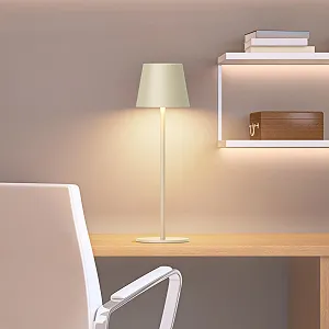 Набір із 2 настільних ламп LED Бездротові Акумуляторні 36 см IP54 Бежевий synthetic.ua - Фото 1
