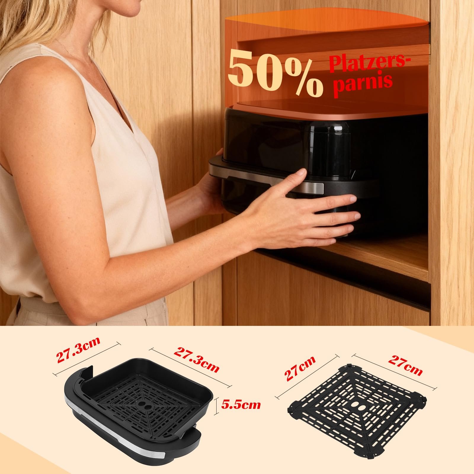 Мультипіч Aigostar XL 745 см², Quiet Extra Crisp Technology, функція піци, подвійний нагрів, оглядове вікно, 11 програм, сенсорний екран, металева камера, чорна, фото №13 Мультипіч Aigostar XL 745 см², Quiet Extra Crisp Technology, функція піци, подвійний нагрів, оглядове вікно, 11 програм, сенсорний екран, металева камера, чорна, фото №13