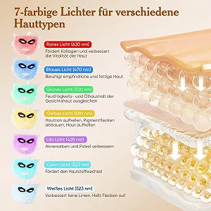 LED Маска для лица Светотерапия с красным светом, 7 цветов, против морщин synthetic.ua - Фото 1