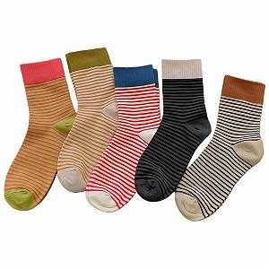 Женские носки (5 пар) Мягкие носки Размер 36-42 Цветные полосатые носки для спорта и отдыха Носки экипажа Женские носки Хлопковые носки Носки для бега для тенниса и работы - Фото 1