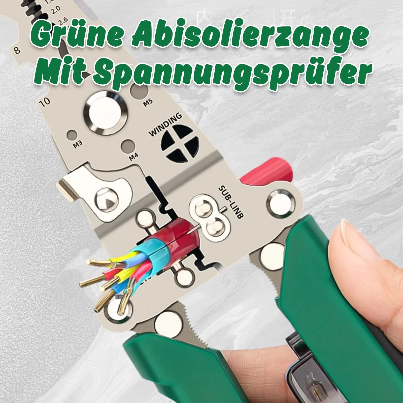 Плоскогубцы электрика с тестером напряжения Многофункциональные металлические Зеленый, фото №3