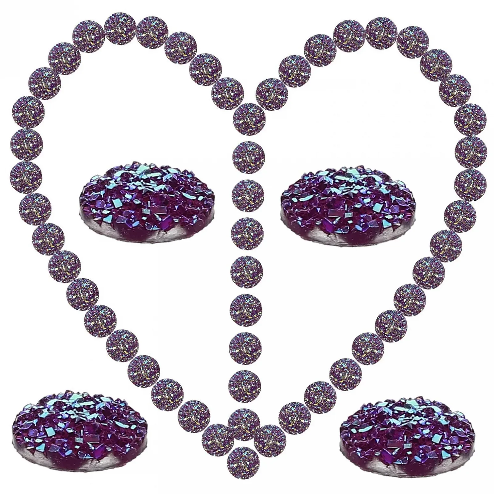 Стрази DECHOUS 400 штук, ювелірні аксесуари, смола, стрази, пласкі намистини, діамантові прикраси, опалові кристалічні, фото №4