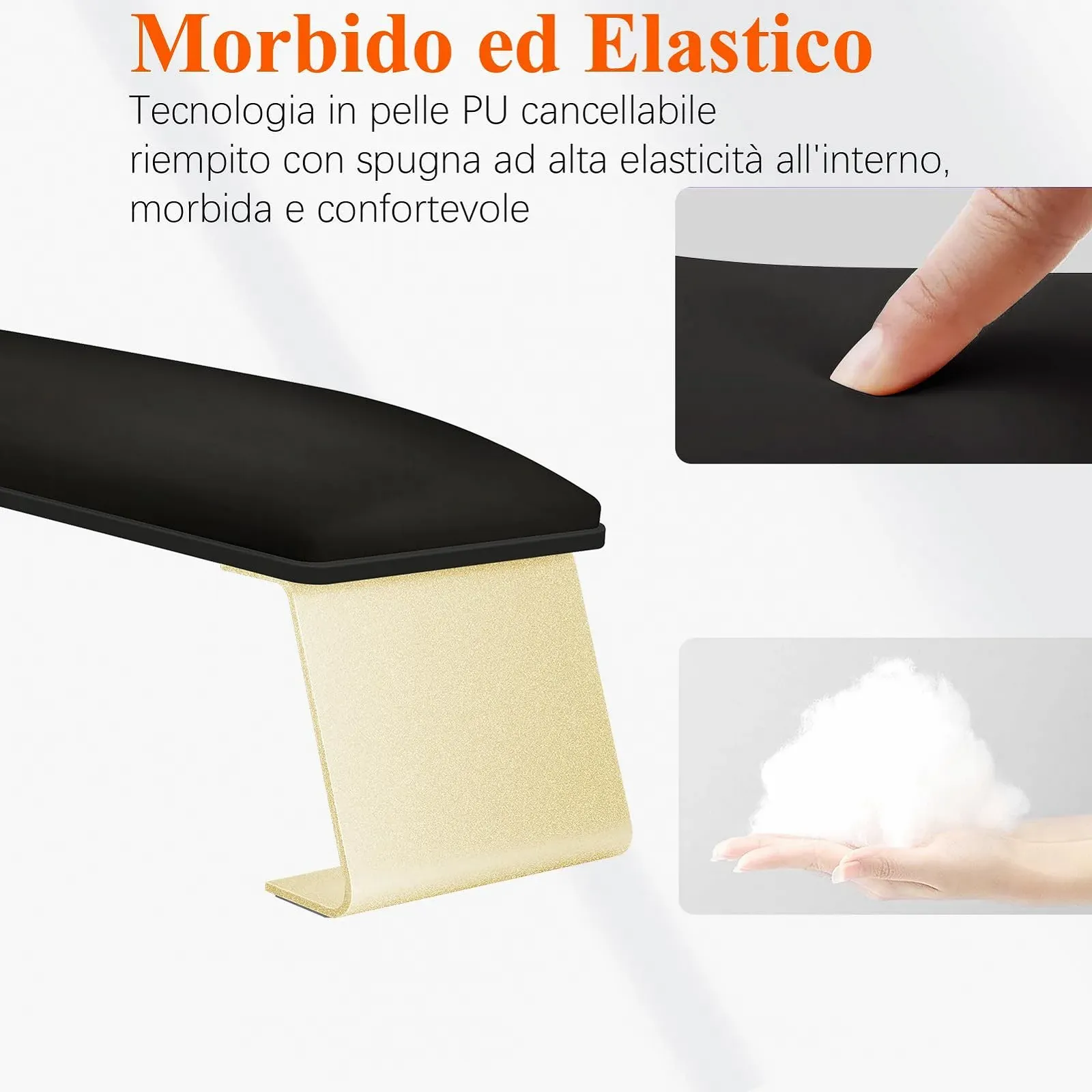 Підставка для рук для манікюру з алюмінієвою підставкою чорного кольору, фото №6