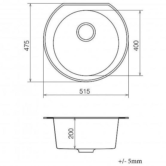 Кухонная мойка Vankor Kres KMR 01.52 Chocolate, фото №7