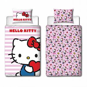Комплект постільної білизни (1 наволочка, 1 підковдра) Hello Kitty Рожевий/Білий - Фото 1
