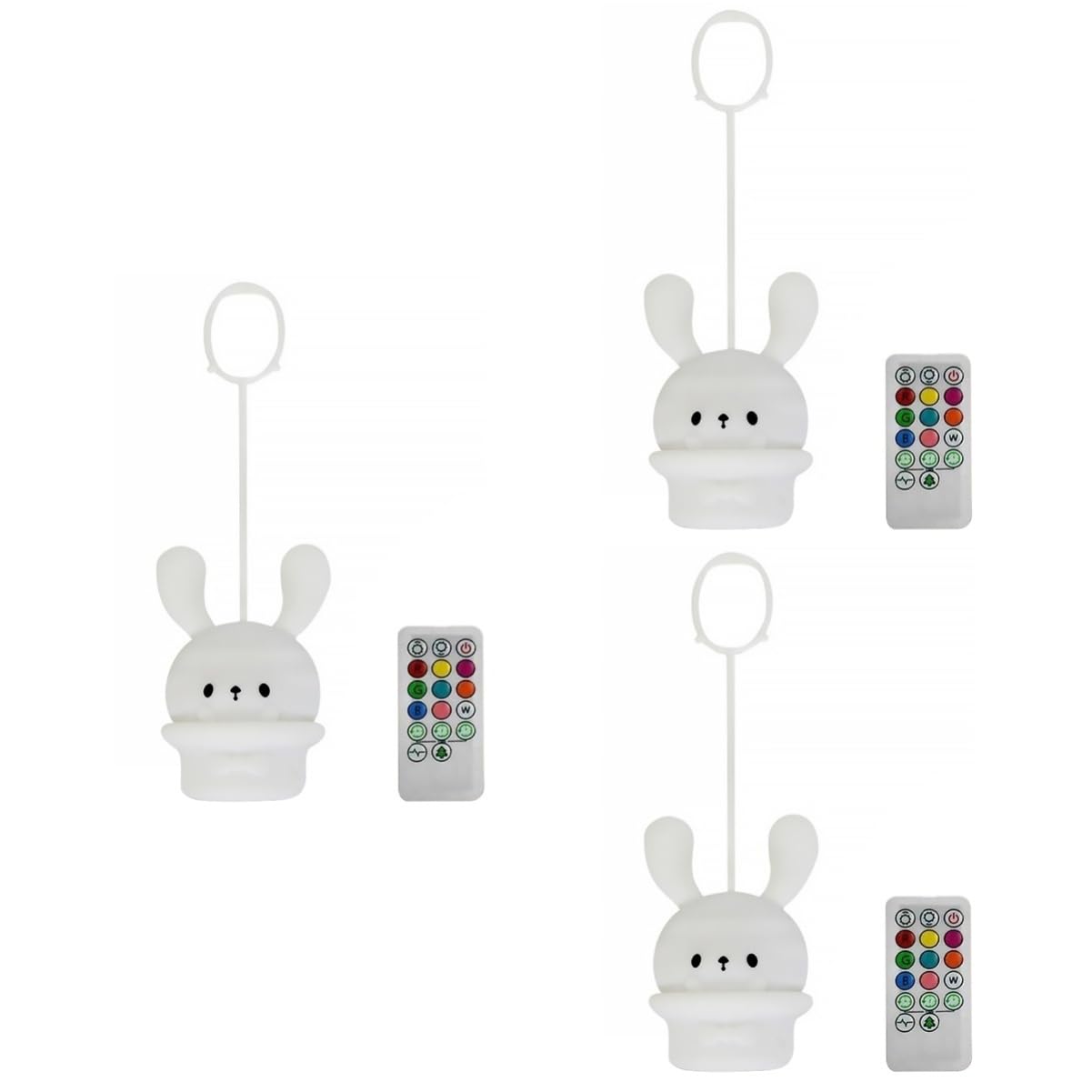 Светильник Zerodeko Pack of 3 Long Ear Rabbit Silicone Lamp Разноцветный, фото №1