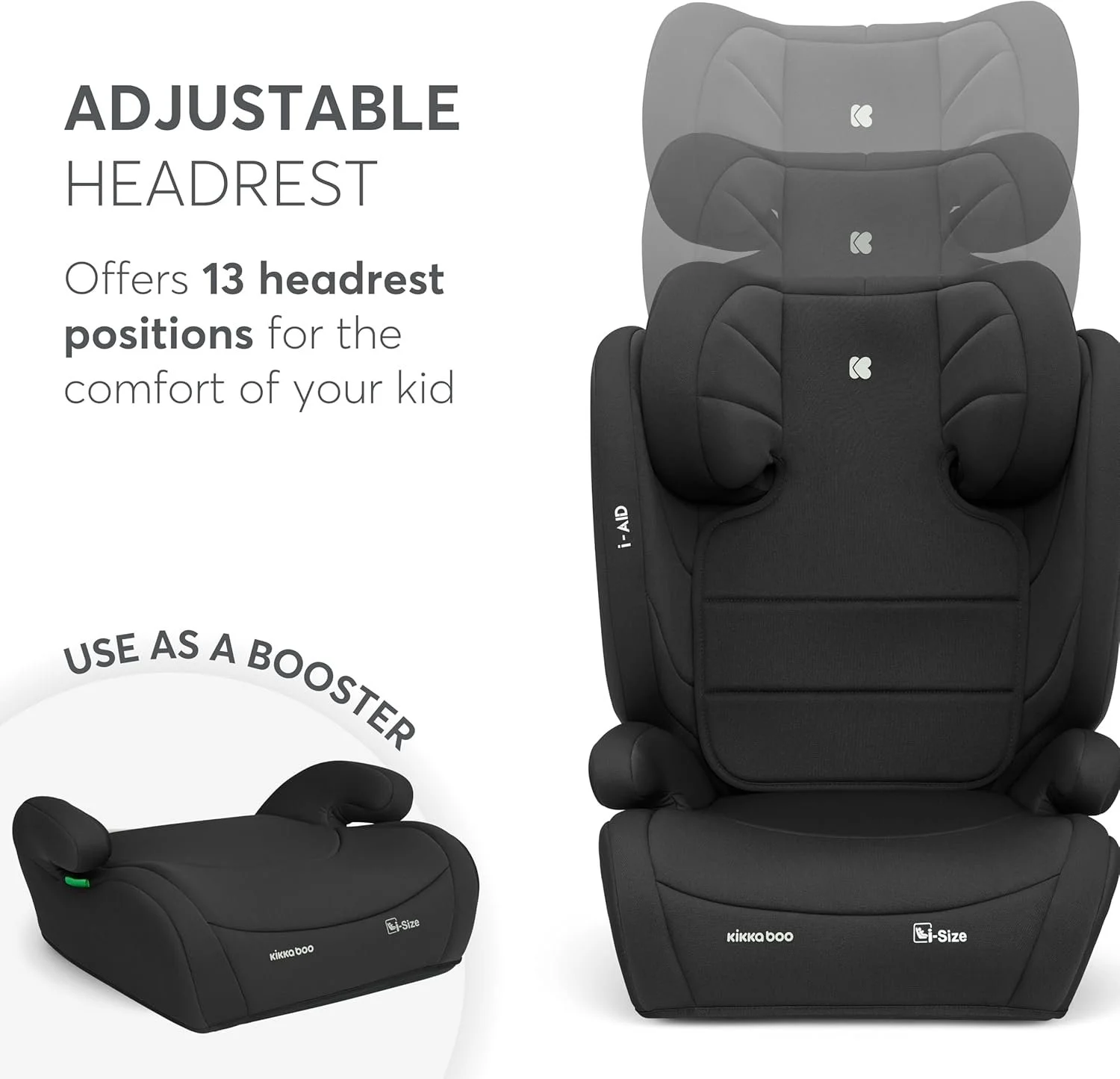 Детское автокресло KikkaBoo i-AID i-Size/100-150 см/Черное, фото №4 Детское автокресло KikkaBoo i-AID i-Size/100-150 см/Черное, фото №4