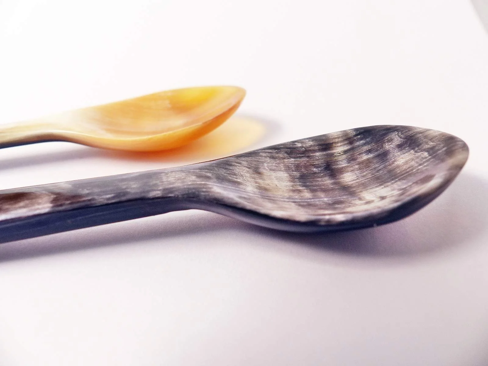 Ложка з рогу Пряма Vivid Grained 1A Якість 12 см Натуральний, фото №4