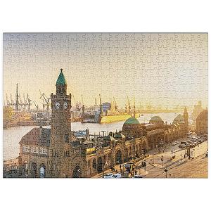 Пазл MyPuzzle MyPuzzle Special Collection Hamburg St. Pauli Landing Bridges at Sunset, Germany 500 элементов - Фото 1
