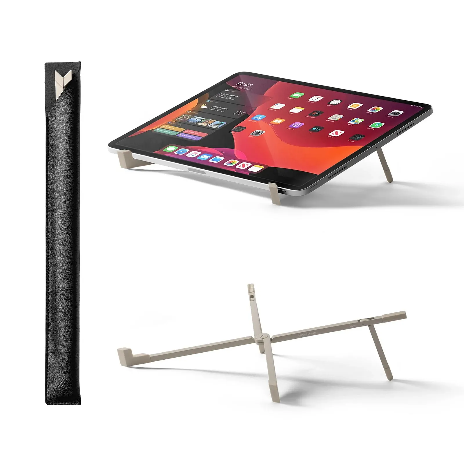 Підставка для ноутбука Native Union Fold - ультракомпактна, складна та портативна ергономічний та оптимізований кут огляду для MacBook, ноутбуків, iPad та планшетів 10-16 дюймів (пісковик), фото №1