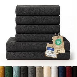 Набір рушників Blumtal 2 шт 70 x 140 см + 4 шт 50 x 100 см 100% бавовна Anthracite - Фото 1