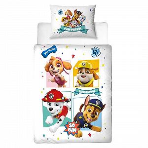 Постільна білизна Paw Patrol, підковдра 100 x 135 см, 40 x 60 см, бавовна, фланель, зимова постільна білизна для немовлят та дітей, 1 наволочка 40 x 60 см + 1 підковдра 100 x 135 см - Фото 1