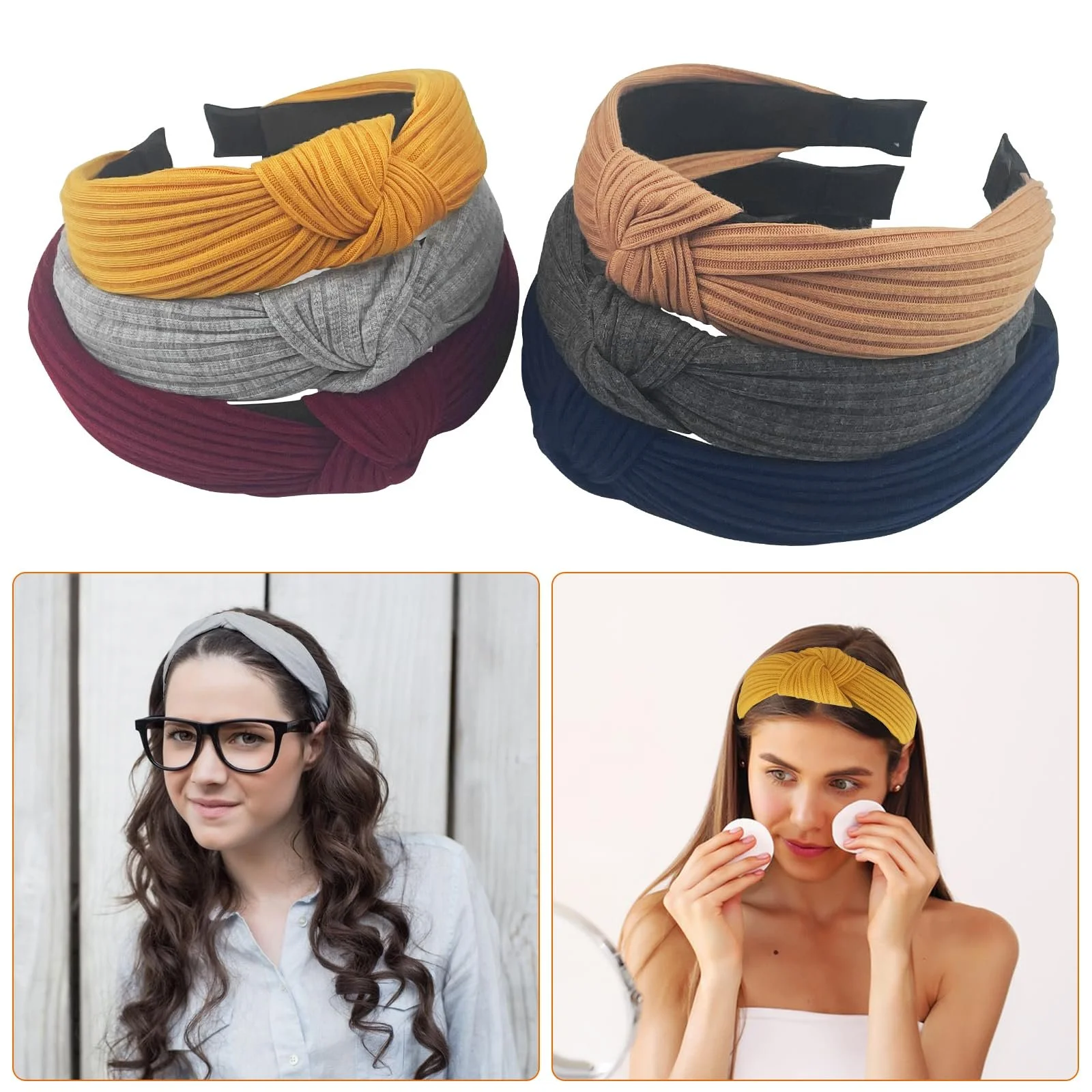 Набір обручів на голову жіночих широких нековзних, фото №6 Набір обручів на голову жіночих широких нековзних, фото №6