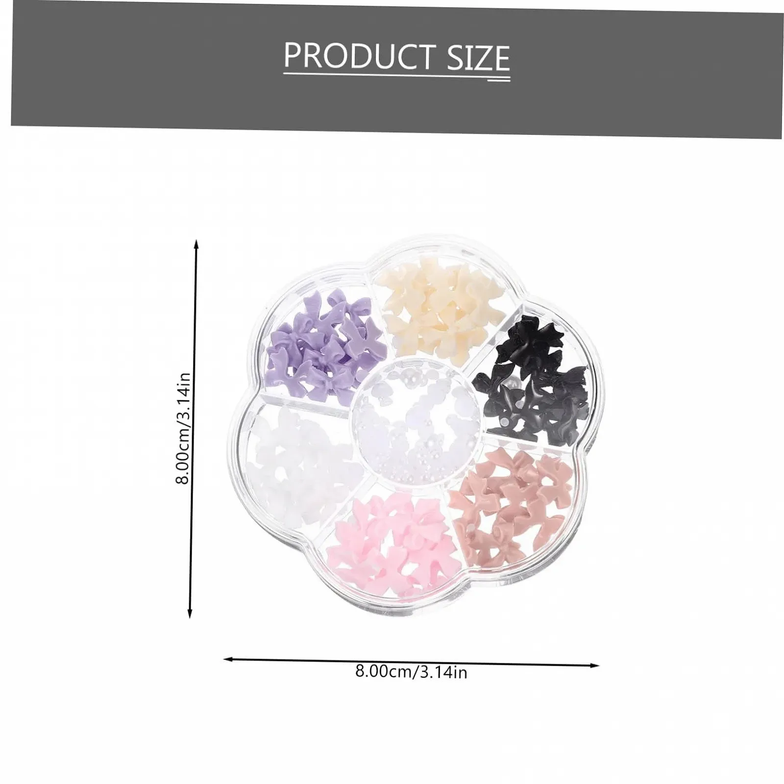 Украшения для ногтей FRCOLOR с жемчугом и бантиками Декоративные аксессуары для дизайна ногтей Наборы цветного жемчуга для стильных ногтей Легкие украшения для ногтей, фото №4