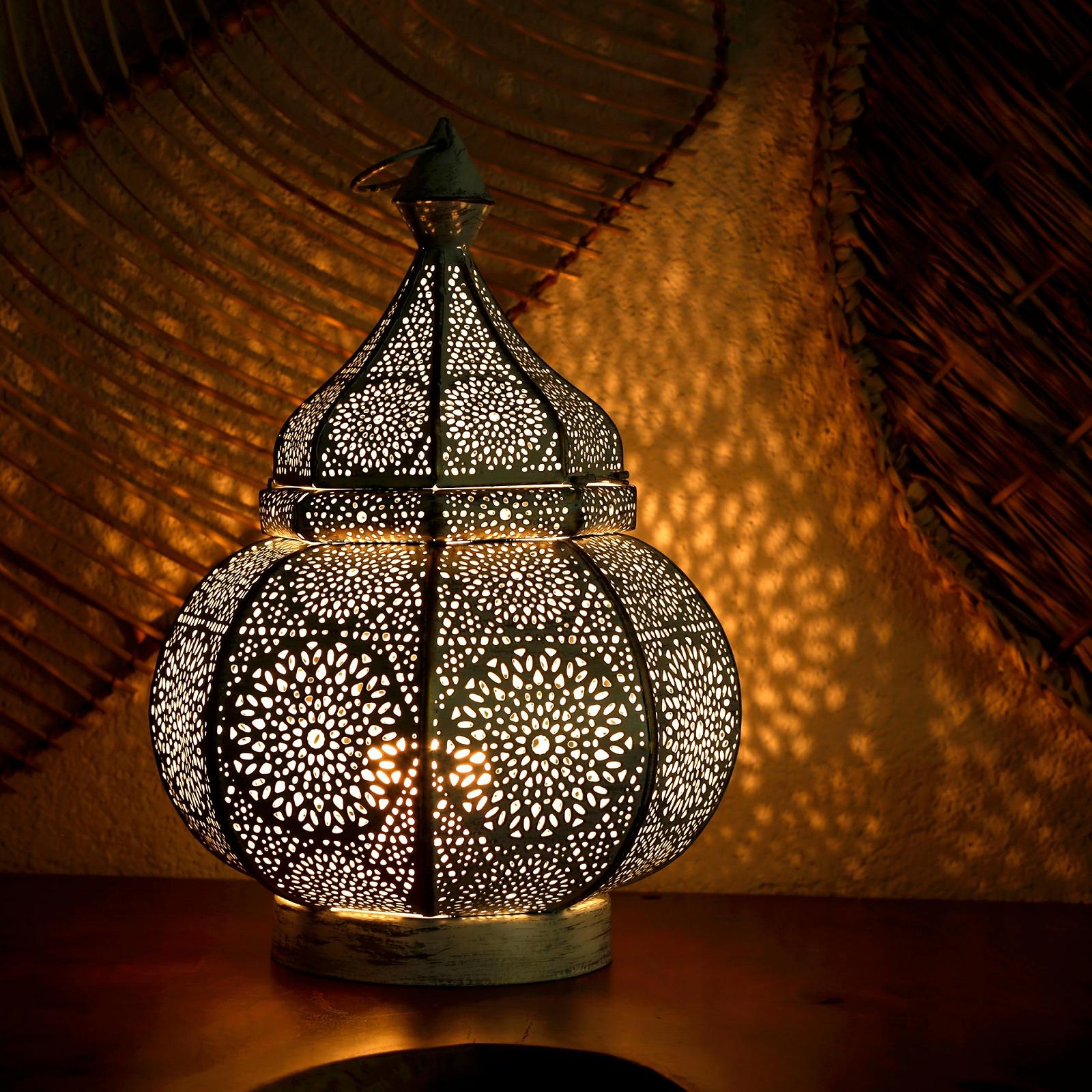 Настільна лампа Ramdan Lantern Метал 30 см Білий/Золотий Vintage Shabby Chic, фото №2