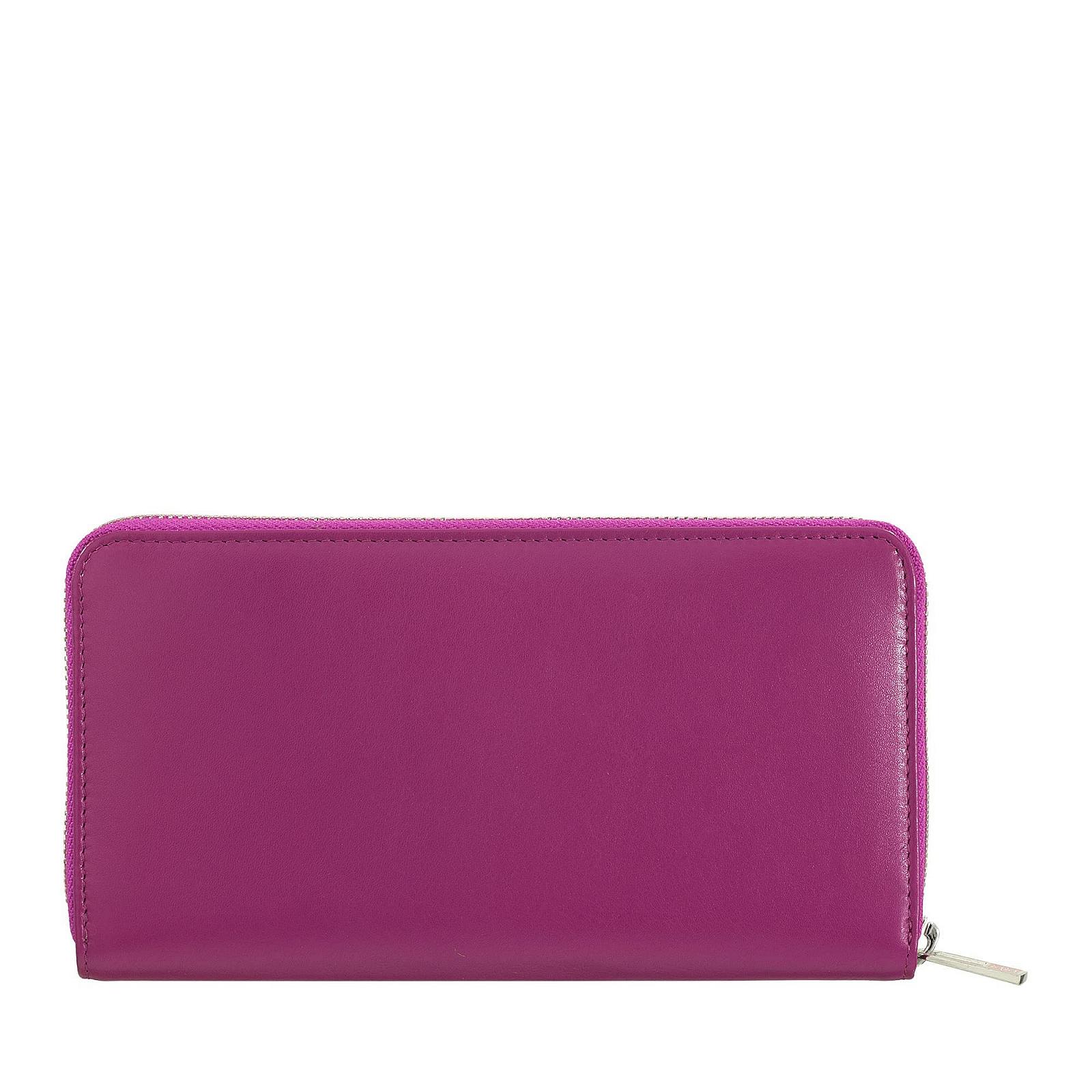 Великий жіночий кольоровий гаманець зі шкіри DUDU на блискавці Fuchsia, фото №2