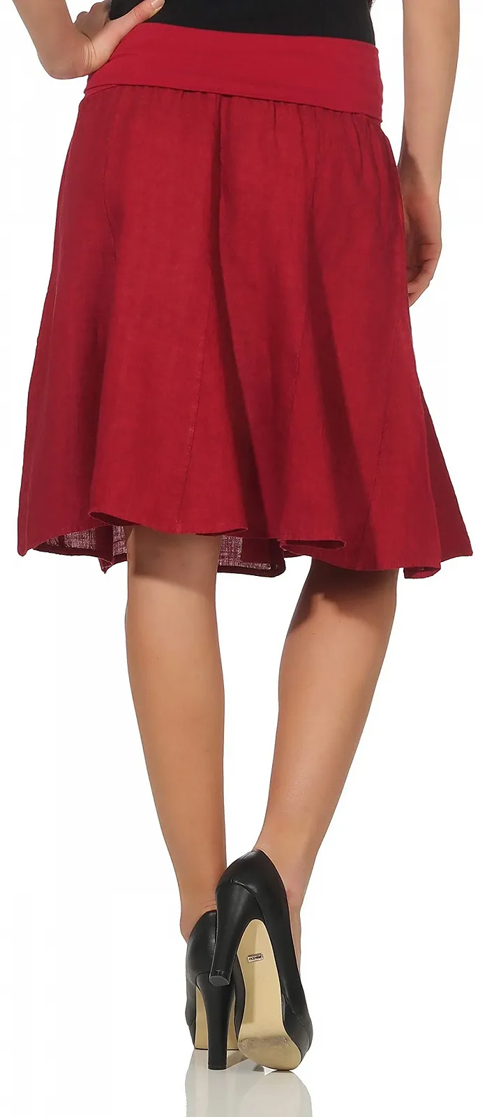 Спідниця лляна Malito жіноча з еластичним поясом проста, фото №3