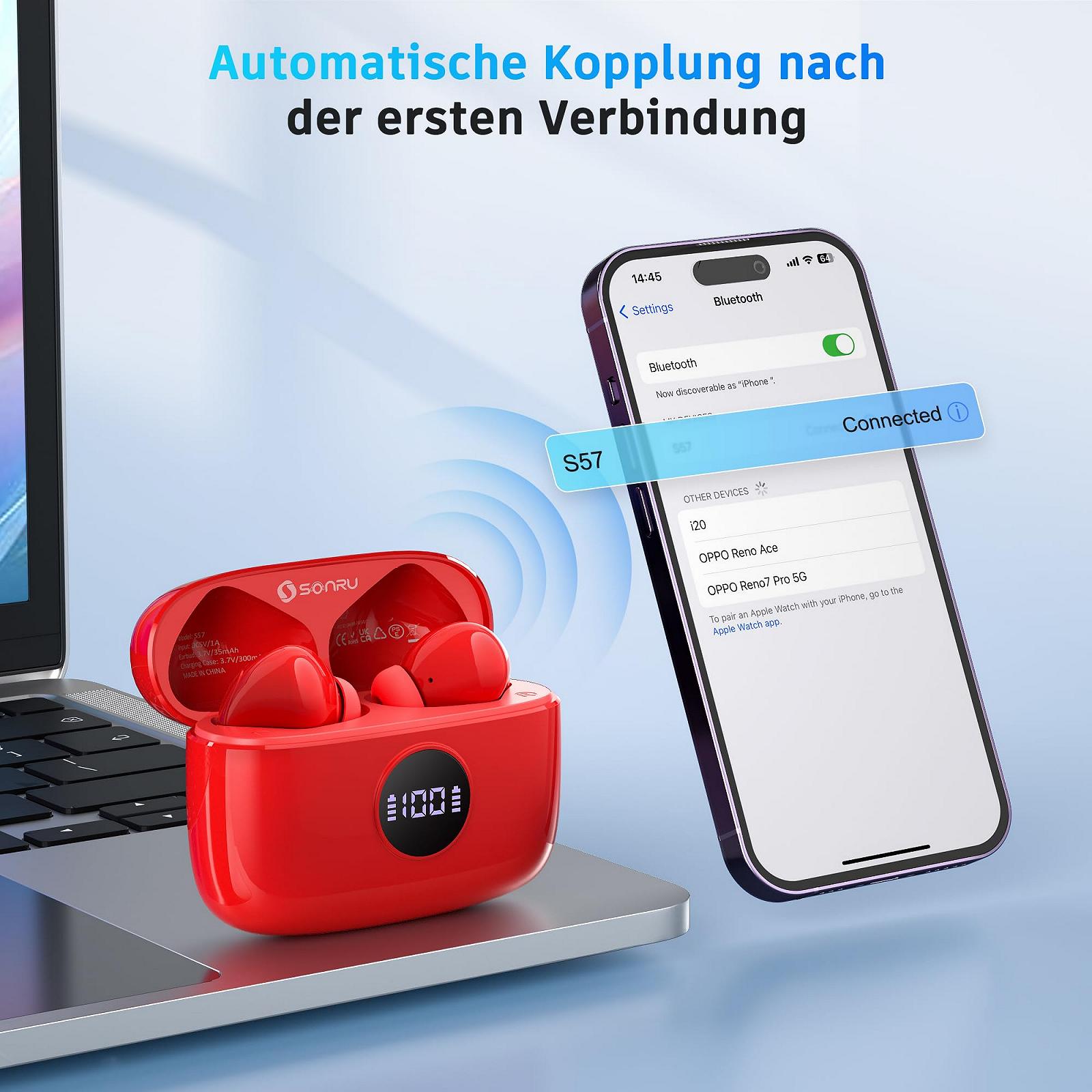 Навушники SONRU Soundcore Внутрішньовушні Bluetooth 5.3 ENC Червоні, фото №5